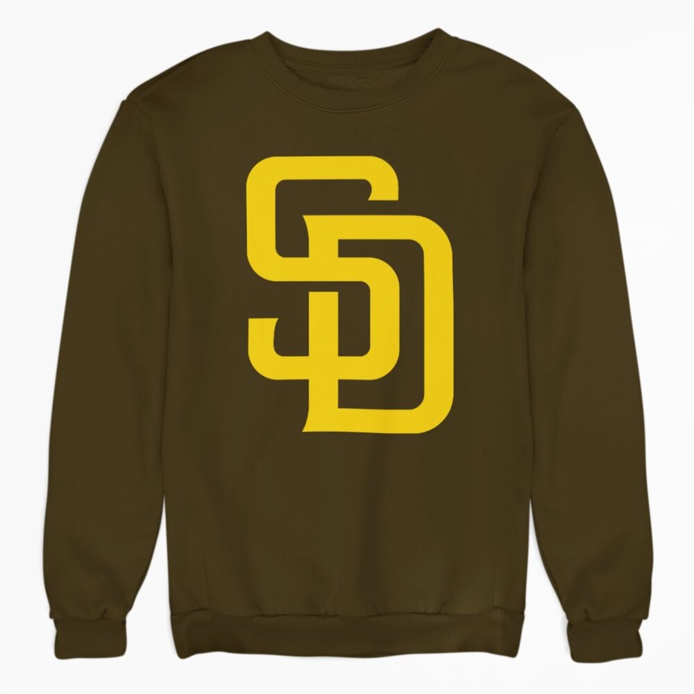 NEW San Diego Padres Team Color Pop SD Fleece Long Sleeve Sweatshirt BROWN